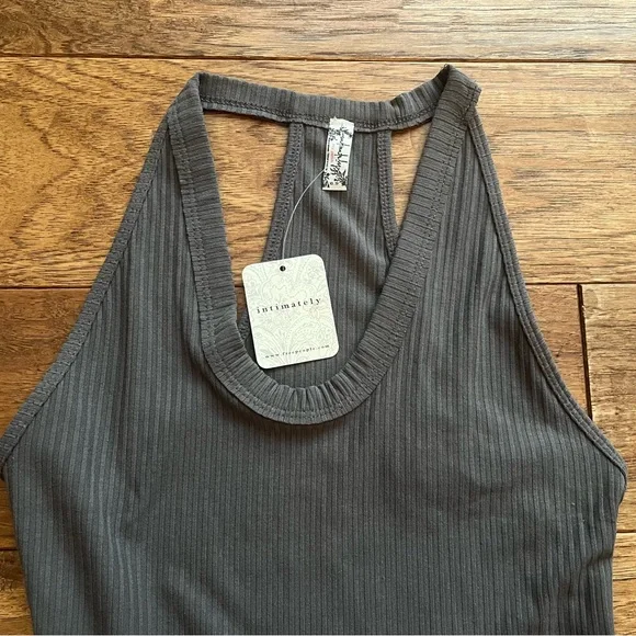NWT Free People Speed Dial Ribbed Bodysuit in Grey, XS - Picture 10 of 16